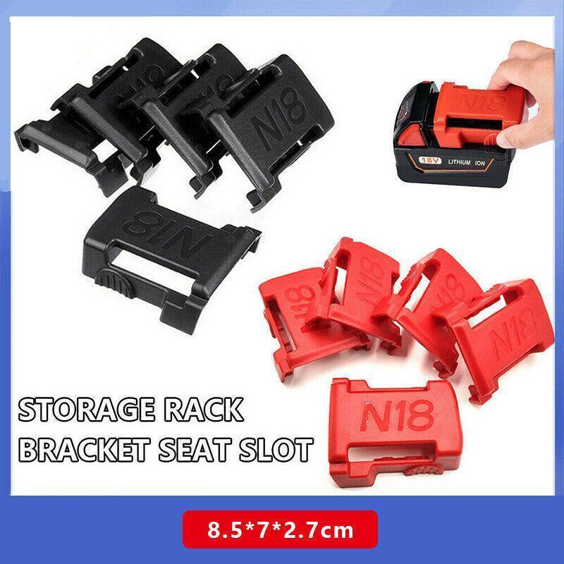 5Pcs Battery Mount Holder Stand For Milwaukee M18 18V Tool Battery Accessories - Black V528-TOOL-5PCS-BLACK-789562