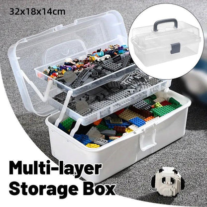 Translucent Three Layer Toolbox Multifunctional Folding Storage Box Organizer V528-TOOLBOX-797636