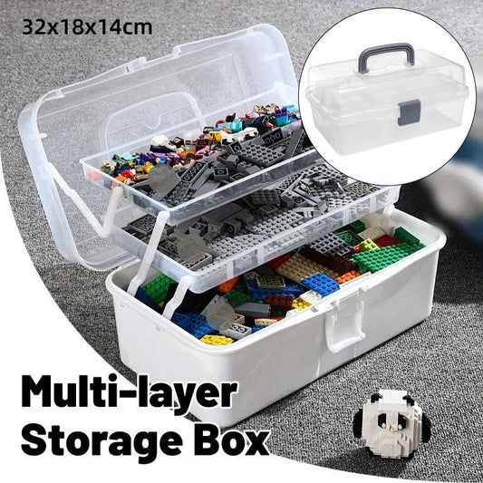 Translucent Three Layer Toolbox Multifunctional Folding Storage Box Organizer V528-TOOLBOX-797636