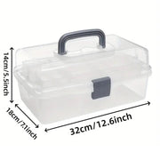Translucent Three Layer Toolbox Multifunctional Folding Storage Box Organizer V528-TOOLBOX-797636
