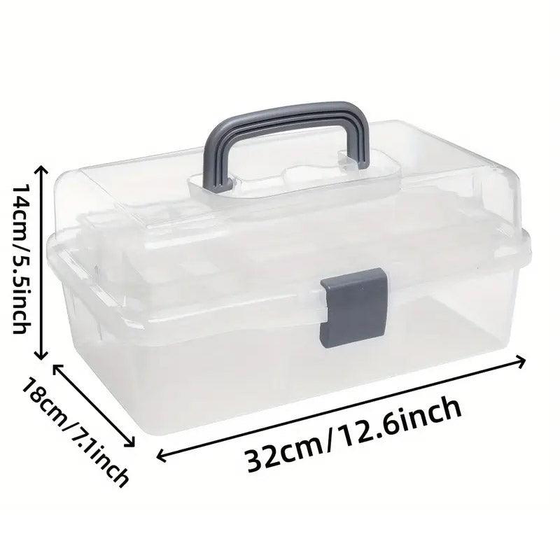 Translucent Three Layer Toolbox Multifunctional Folding Storage Box Organizer V528-TOOLBOX-797636