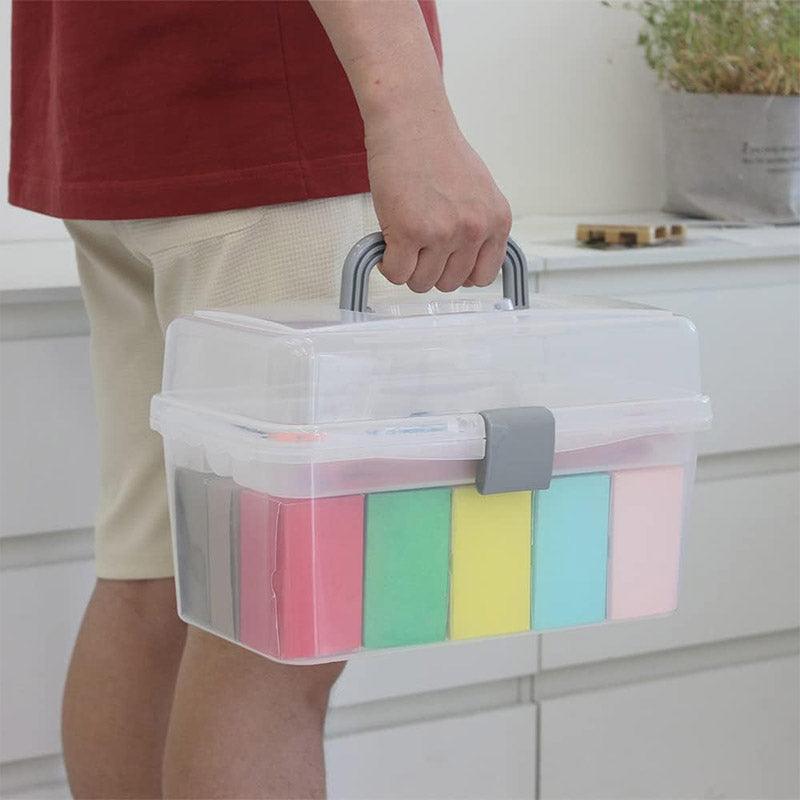 Translucent Three Layer Toolbox Multifunctional Folding Storage Box Organizer V528-TOOLBOX-797636