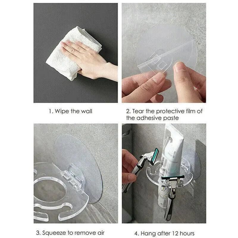 Toothbrush Holder Wall Mount Sucker Bathroom Suction Cup Toothpaste Storage Rack - Purple V528-TOOTHBRUSHHOLDER-PURPLE-145132