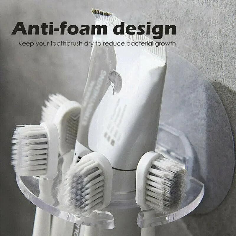 Toothbrush Holder Wall Mount Sucker Bathroom Suction Cup Toothpaste Storage Rack - Purple V528-TOOTHBRUSHHOLDER-PURPLE-145132