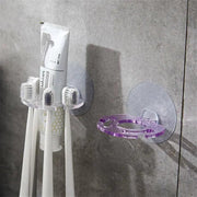 Toothbrush Holder Wall Mount Sucker Bathroom Suction Cup Toothpaste Storage Rack - Purple V528-TOOTHBRUSHHOLDER-PURPLE-145132