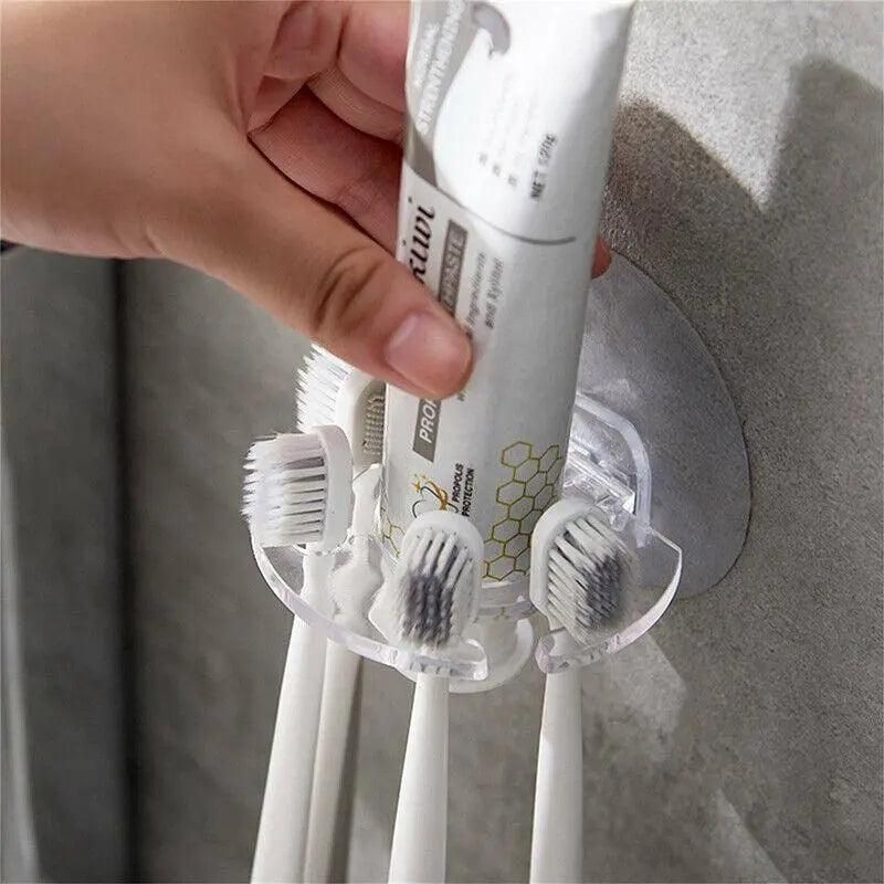 Toothbrush Holder Wall Mount Sucker Bathroom Suction Cup Toothpaste Storage Rack - Purple V528-TOOTHBRUSHHOLDER-PURPLE-145132