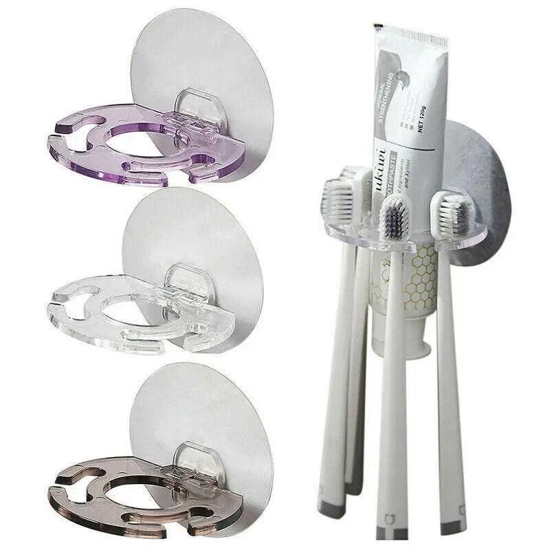 Toothbrush Holder Wall Mount Sucker Bathroom Suction Cup Toothpaste Storage Rack - Purple V528-TOOTHBRUSHHOLDER-PURPLE-145132
