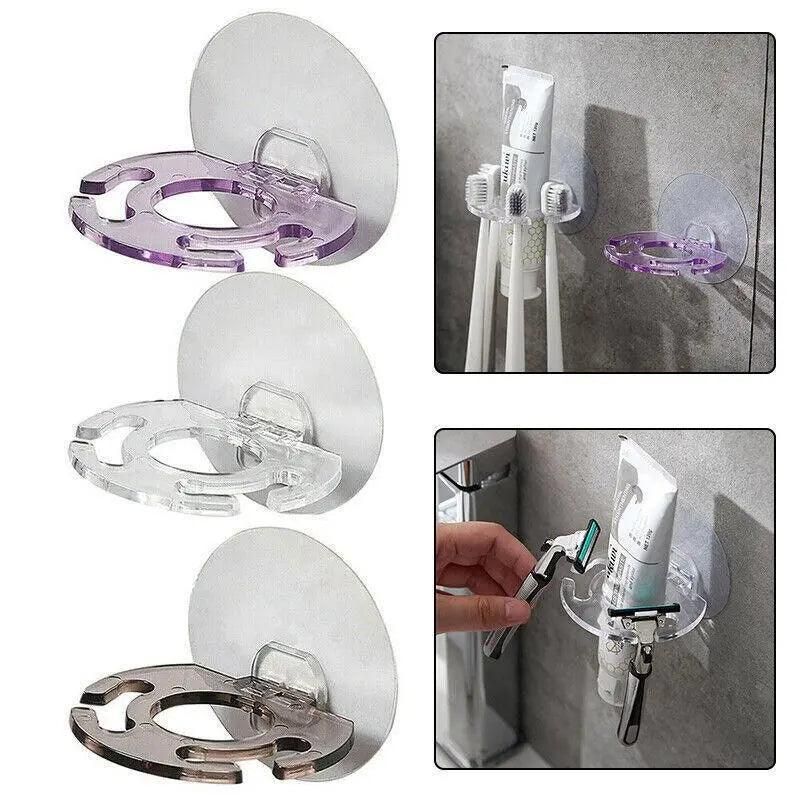 Toothbrush Holder Wall Mount Sucker Bathroom Suction Cup Toothpaste Storage Rack - Purple V528-TOOTHBRUSHHOLDER-PURPLE-145132