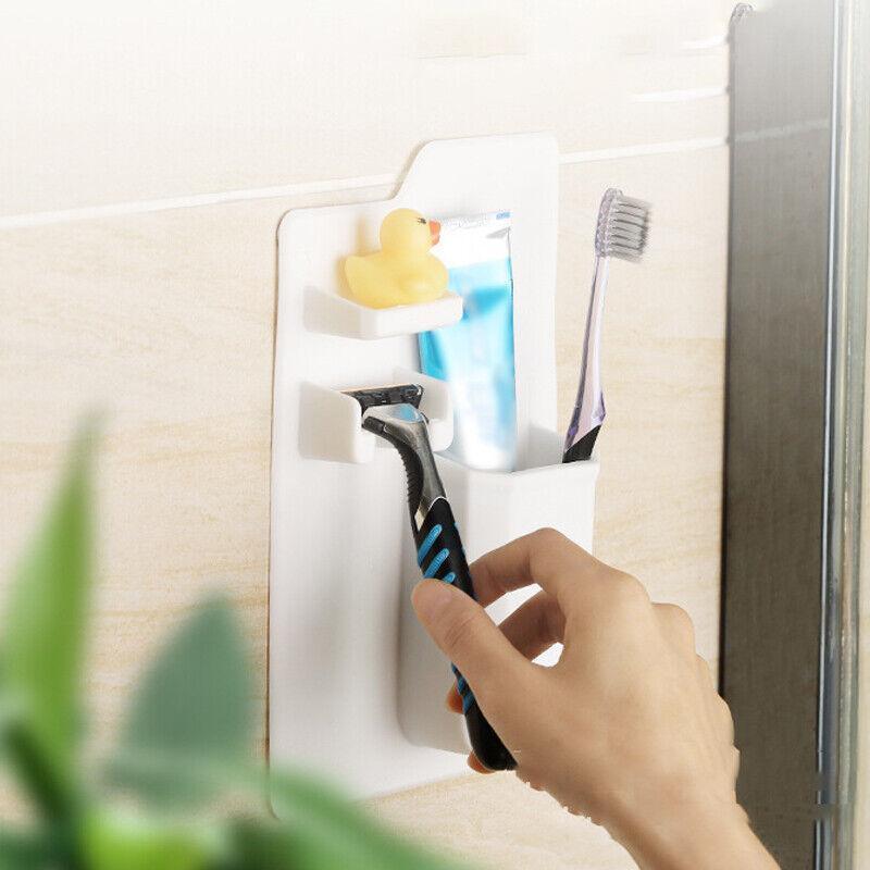 Silicone Shower Toothbrush Holder Bathroom Storage Rack for Razor and Toothpaste - Green V528-TOOTHBRUSHRACK-GREEN-21159