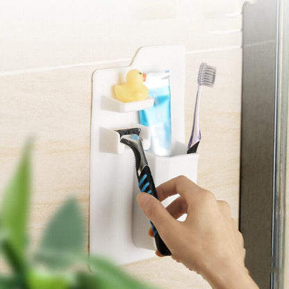 Silicone Shower Toothbrush Holder Bathroom Storage Rack for Razor and Toothpaste - Green V528-TOOTHBRUSHRACK-GREEN-21159