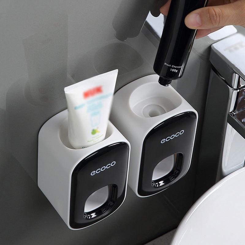 Ecoco Wall Mount Auto Ands Free Toothpaste Dispenser Automatic Toothpaste Squeez - Black V528-TOOTHPASTEEQUIP-BLACK629369