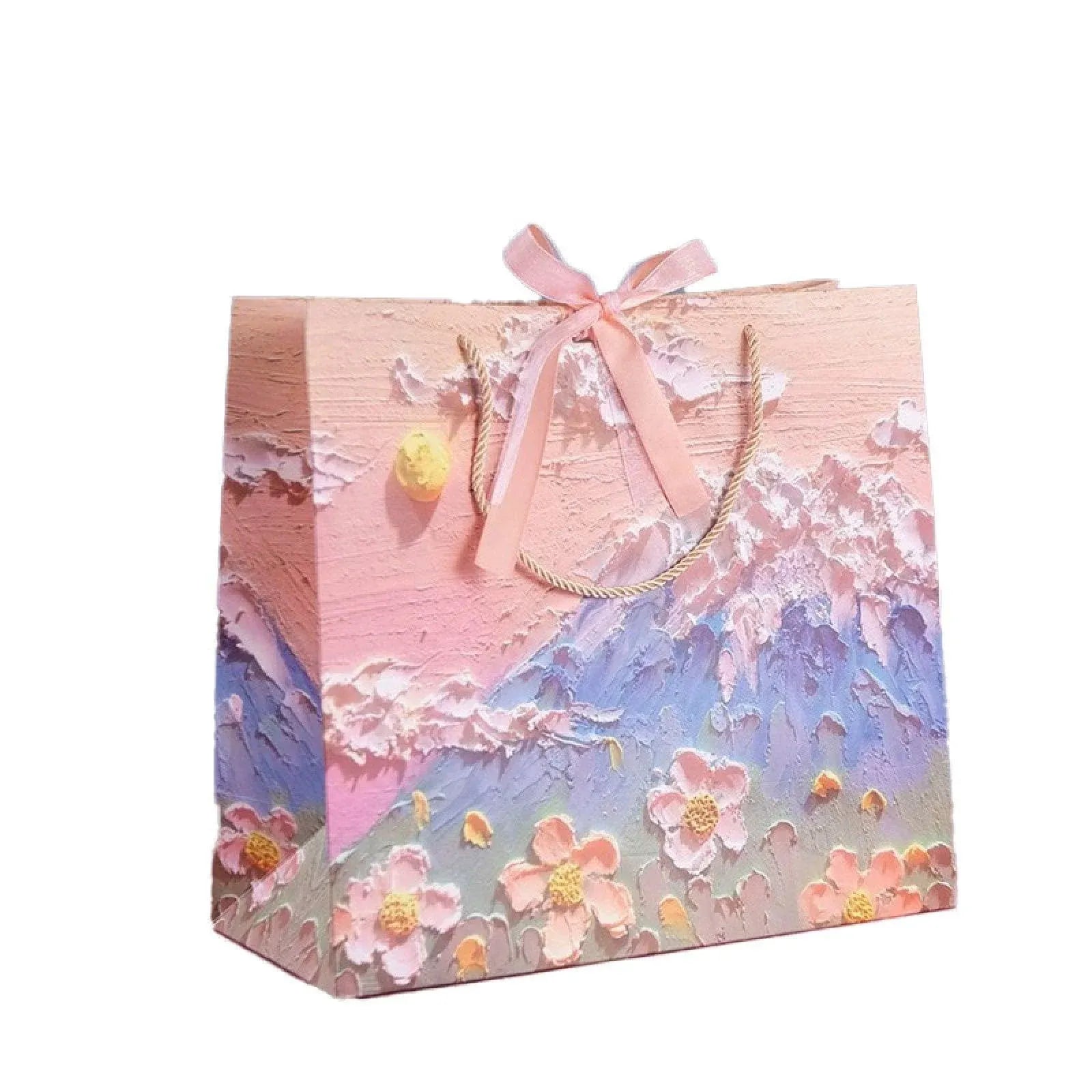 10pcs Oil Painting Gift Paper Bags for Birthday and Holiday Gift Packaging Tote - L V528-TOTE-BAG-10PCS-L-982561