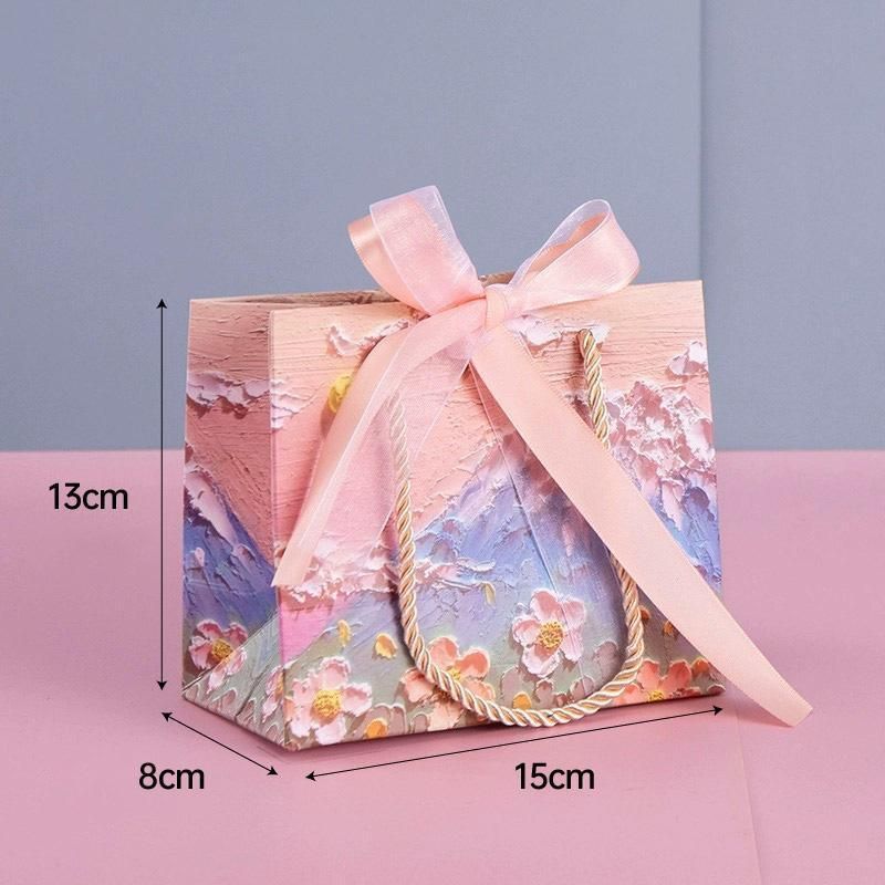 10pcs Oil Painting Gift Paper Bags for Birthday and Holiday Gift Packaging Tote - L V528-TOTE-BAG-10PCS-L-982561