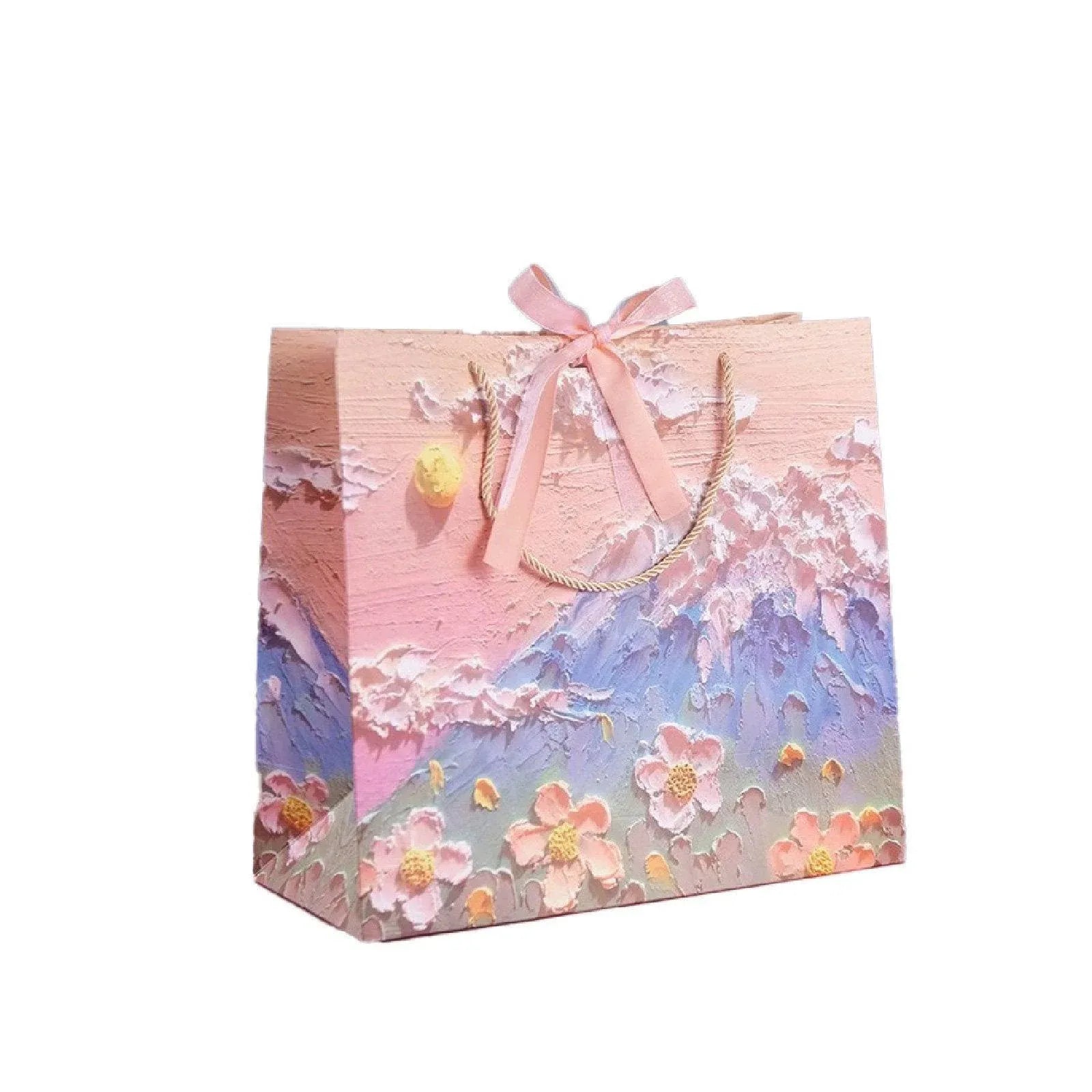 10pcs Oil Painting Gift Paper Bags for Birthday and Holiday Gift Packaging Tote - S V528-TOTE-BAG-10PCS-S-988013
