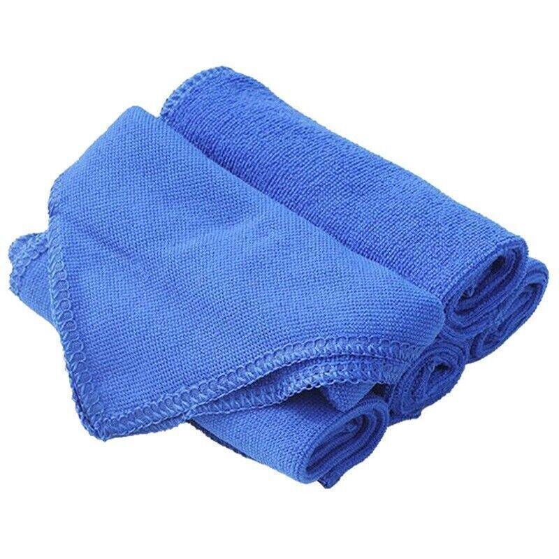 50PCS Blue Microfibre Car Cleaning Cloths 30x30cm Wash Dry Polish Towel Set V528-TOWEL-50PCS-30-30CM-59209