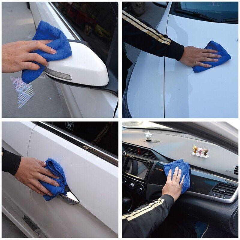 50PCS Blue Microfibre Car Cleaning Cloths 30x30cm Wash Dry Polish Towel Set V528-TOWEL-50PCS-30-30CM-59209