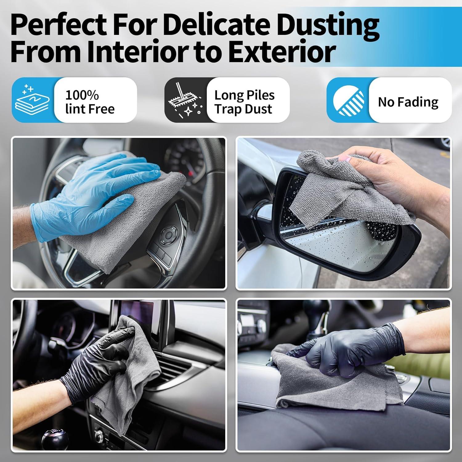 50pcs Microfibre Cleaning Cloths Household Car Dusting Wipes Reusable Soft Towel V528-TOWEL-GREY-50PCS-528008