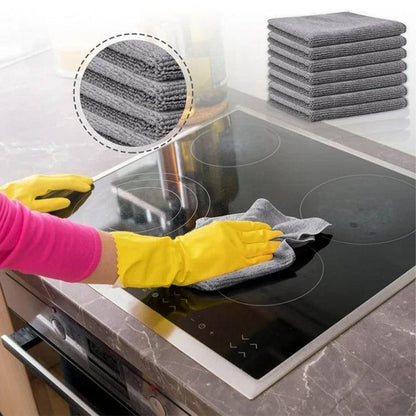 50pcs Microfibre Cleaning Cloths Household Car Dusting Wipes Reusable Soft Towel V528-TOWEL-GREY-50PCS-528008