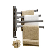 Rotating Towel Rack Wall Mounted Bathroom Shelf Multi Rod Swivel Towel Holder V528-TOWEL-RACK-GREY-415796