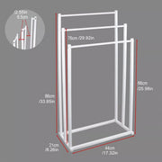 3 Tier Metal Towel Rack Freestanding 3 Bars Drying Shelf Holder Stand Organizer V528-TOWEL-RACK-WHITE-526635