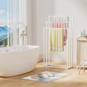 3 Tier Metal Towel Rack Freestanding 3 Bars Drying Shelf Holder Stand Organizer V528-TOWEL-RACK-WHITE-526635