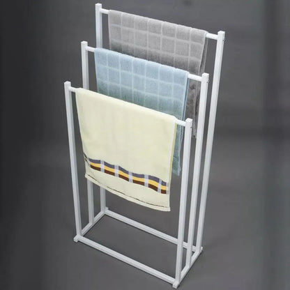 3 Tier Metal Towel Rack Freestanding 3 Bars Drying Shelf Holder Stand Organizer V528-TOWEL-RACK-WHITE-526635
