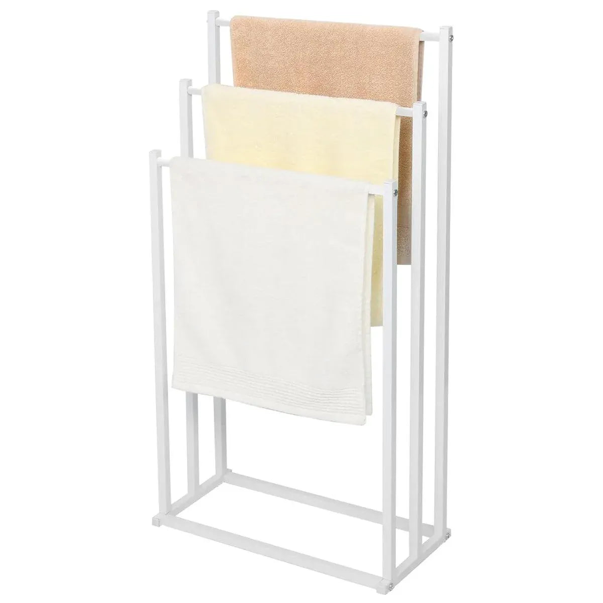 3 Tier Metal Towel Rack Freestanding 3 Bars Drying Shelf Holder Stand Organizer V528-TOWEL-RACK-WHITE-526635