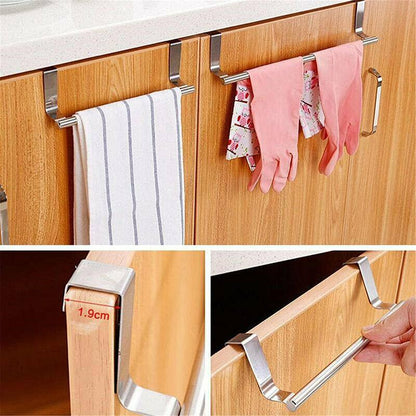Stainless Steel Over Door Towel Rack Cupboard Hanging Rail for Kitchen Bathroom - 36CM V528-TOWELRACK-36CM-185334