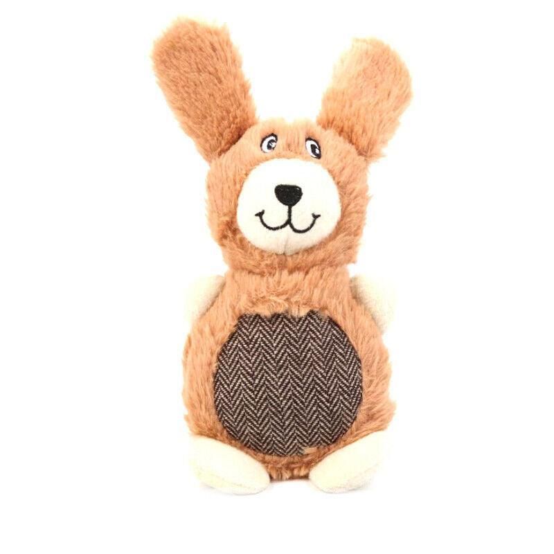 Squeaky Dog Toy Plush Chew Rope Pet Puppy Toys with Squeaker Crinkle for Teething - Brown Dog V528-TOY-BROWNDOG-42707