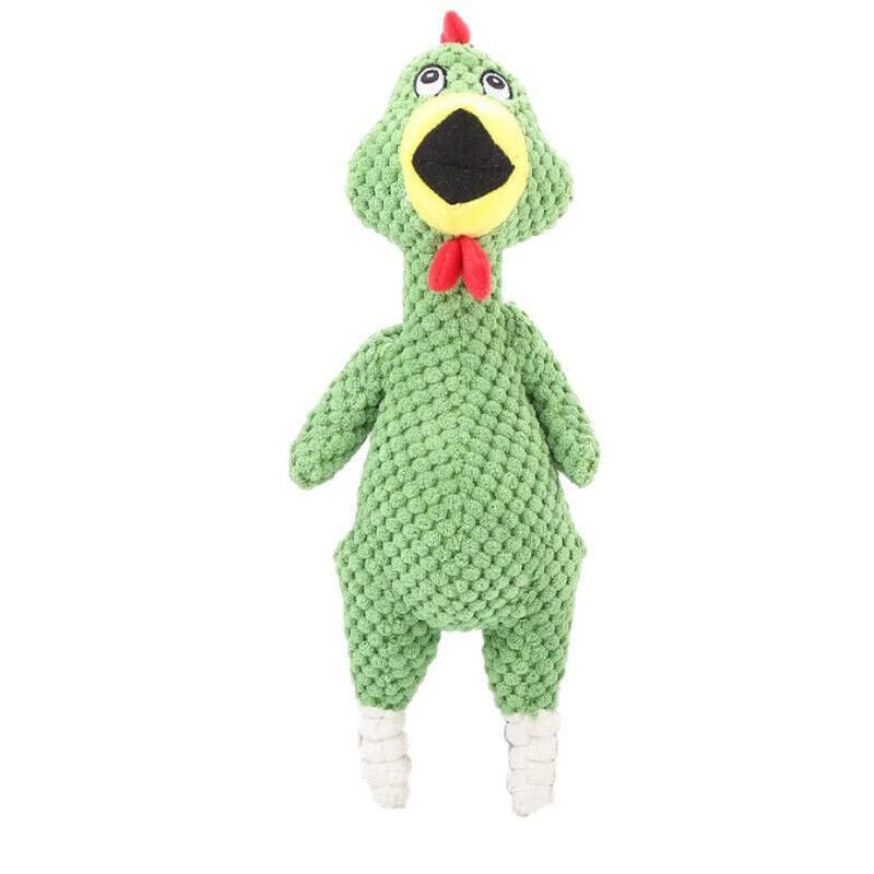 Squeaky Dog Toy Plush Chew Rope Pet Puppy Toys with Squeaker Crinkle for Teething - Green Chicken V528-TOY-GREENCHICKEN-46463