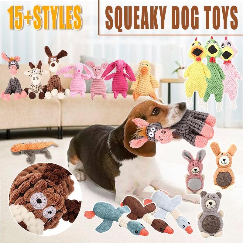 Squeaky Dog Toy Plush Chew Rope Pet Puppy Toys with Squeaker Crinkle for Teething - Green Chicken V528-TOY-GREENCHICKEN-46463