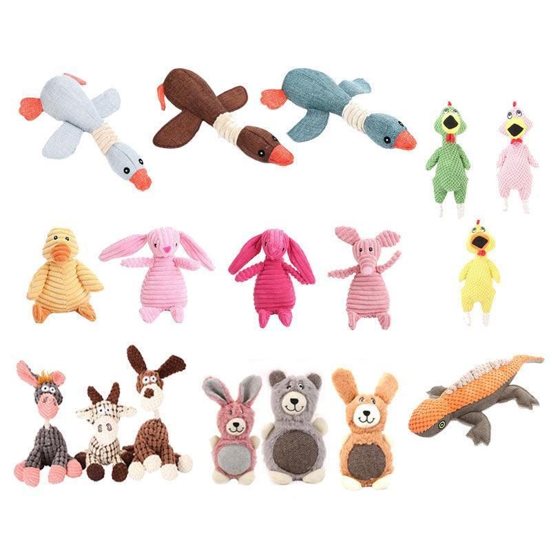 Squeaky Dog Toy Plush Chew Rope Pet Puppy Toys with Squeaker Crinkle for Teething - Green Chicken V528-TOY-GREENCHICKEN-46463