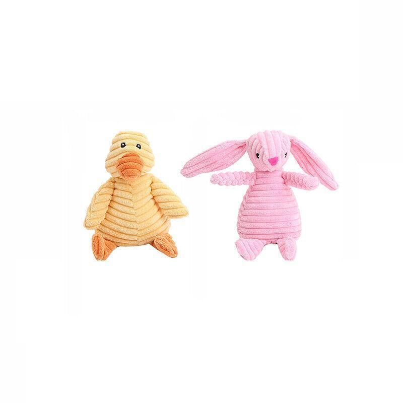 Squeaky Dog Toy Plush Chew Rope Pet Puppy Toys with Squeaker Crinkle for Teething - Grey Donkey V528-TOY-GREYHORSE-13051