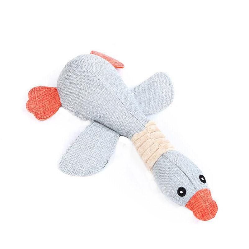 Squeaky Dog Toy Plush Chew Rope Pet Puppy Toys with Squeaker Crinkle for Teething - Light Blue Goose V528-TOY-LIGHTBLUEGOOSE-85772