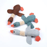 Squeaky Dog Toy Plush Chew Rope Pet Puppy Toys with Squeaker Crinkle for Teething - Light Blue Goose V528-TOY-LIGHTBLUEGOOSE-85772