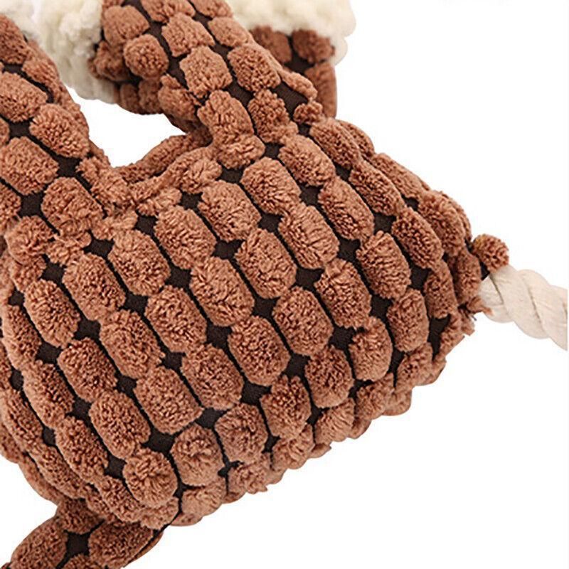 Squeaky Dog Toy Plush Chew Rope Pet Puppy Toys with Squeaker Crinkle for Teething - Light Pink Rabbit V528-TOY-LIGHTPINKRABBIT-57202