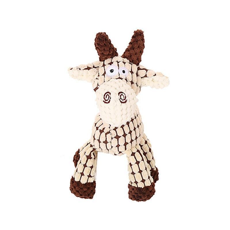 Squeaky Dog Toy Plush Chew Rope Pet Puppy Toys with Squeaker Crinkle for Teething - White Donkey V528-TOY-WHITEHORSE-56120