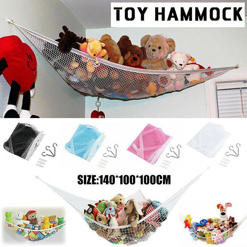 Soft Large Toy Hammock Mesh Net Storage Organizer for Bedroom Plush Toys - White V528-TOYHAMMOCK-WHITE-5812