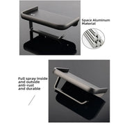 Wall Mounted Aluminum Toilet Paper Holder Non-perforated Tissue Cell Phone Shelf - Black V528-TP-HOLDER-BLACK-910319