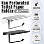 304 Stainless Steel Toilet Paper Holder Non-perforated Roll with Phone Rack - Silver V528-TP-HOLDER-BRIGHT-K7-176264