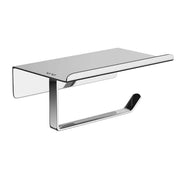 304 Stainless Steel Toilet Paper Holder Non-perforated Roll with Phone Rack - Silver V528-TP-HOLDER-BRIGHT-K7-176264