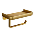 Wall Mounted Aluminum Toilet Paper Holder Non-perforated Tissue Cell Phone Shelf - Golden V528-TP-HOLDER-GOLDEN-725838