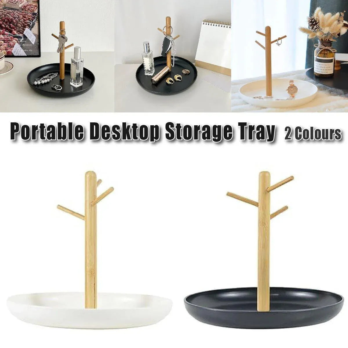Branch Tray Desktop Storage Organizer Key Holder Rack for Living Room Entryway - White V528-TP-WHITE-776766