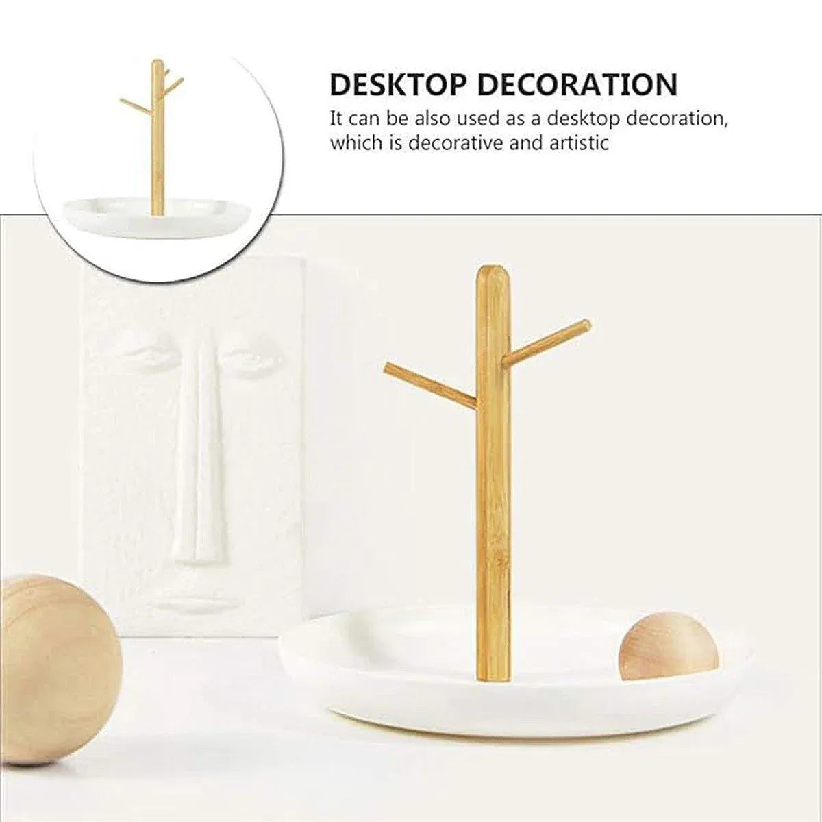Branch Tray Desktop Storage Organizer Key Holder Rack for Living Room Entryway - White V528-TP-WHITE-776766