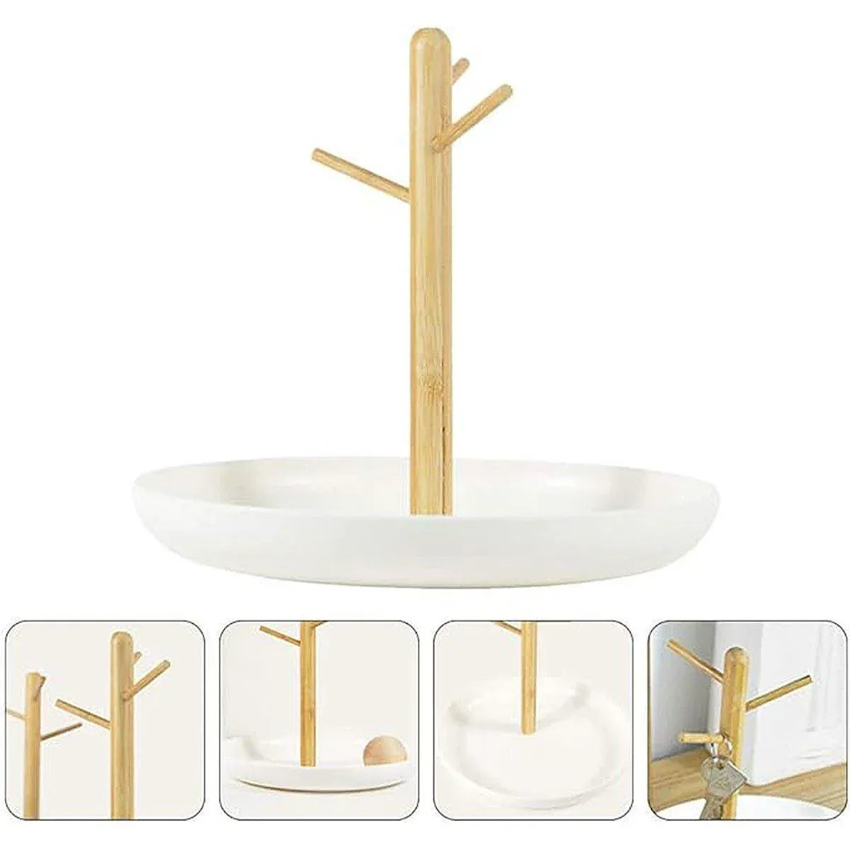 Branch Tray Desktop Storage Organizer Key Holder Rack for Living Room Entryway - White V528-TP-WHITE-776766