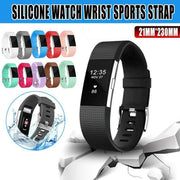 L Size Silicone Watch Wrist Sports Strap For Fitbit Charge Band Wristband Replacement - Grey V528-TPEWRISTBAND-L-GREY-924750