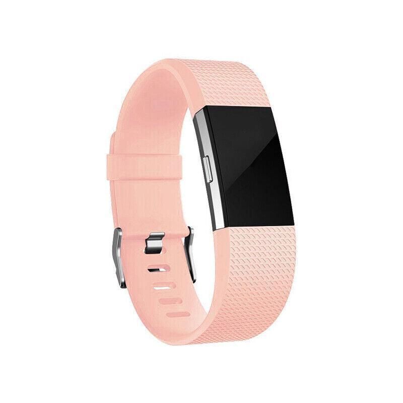 L Size Silicone Watch Wrist Sports Strap For Fitbit Charge Band Wristband Replacement - Light Pink V528-TPEWRISTBAND-L-LIGHTPINK-681987