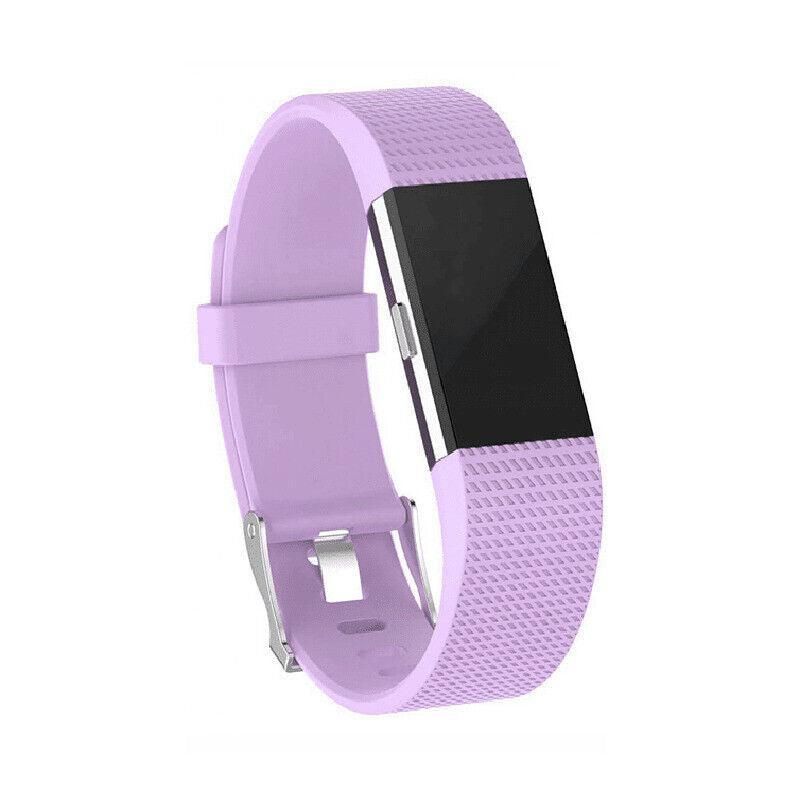 L Size Silicone Watch Wrist Sports Strap For Fitbit Charge Band Wristband Replacement - Purple V528-TPEWRISTBAND-L-PURPLE-888204