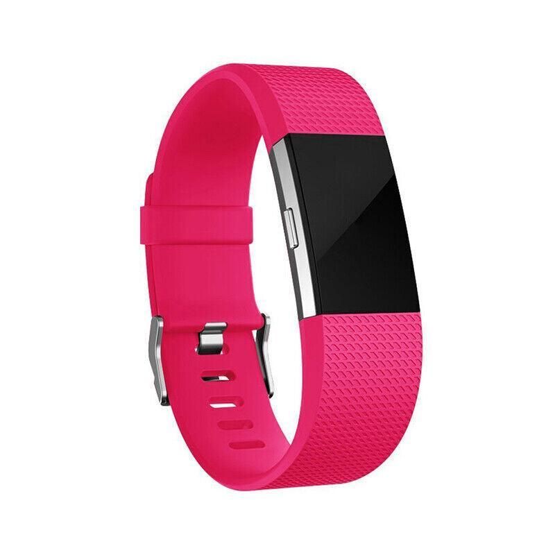 L Size Silicone Watch Wrist Sports Strap For Fitbit Charge Band Wristband Replacement - Rose Red V528-TPEWRISTBAND-L-ROSERED-909797