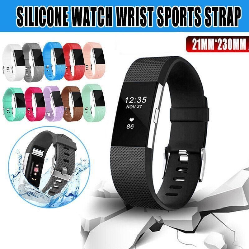 L Size Silicone Watch Wrist Sports Strap For Fitbit Charge Band Wristband Replacement - Rose Red V528-TPEWRISTBAND-L-ROSERED-909797